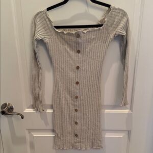 Fashion Nova Ribbed Dress with Buttons